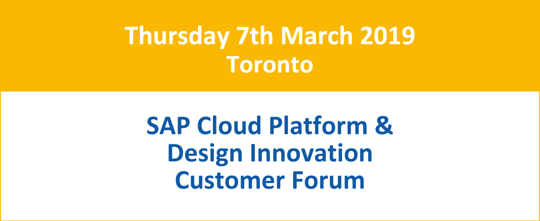 SAP Cloud Platform Forum Toronto