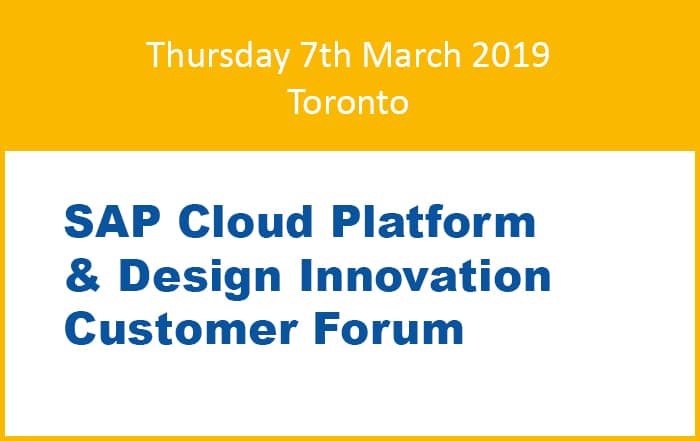 SAP Cloud Forum Toronto 2019