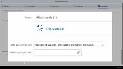 Supplier Compliance in Purchase Requisitions Fiori App