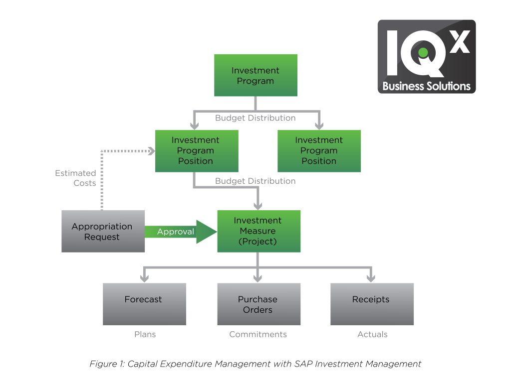 SAP Investment Management Workflow Diagram showing the Capital Expenditure Management process